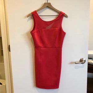 Guess Scuba Coral Mesh Cutout Dress Size 6